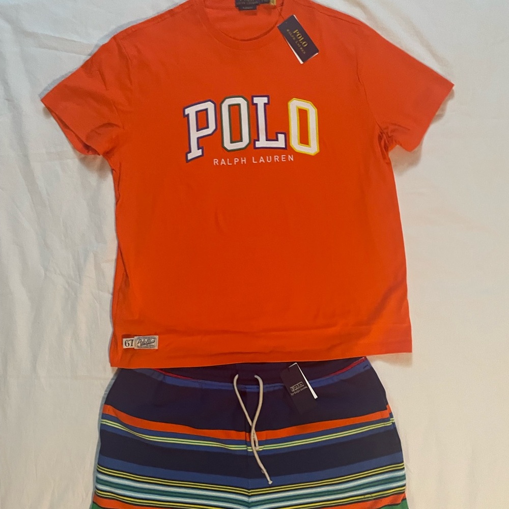polo Ralph Lauren striped fleece shorts set
